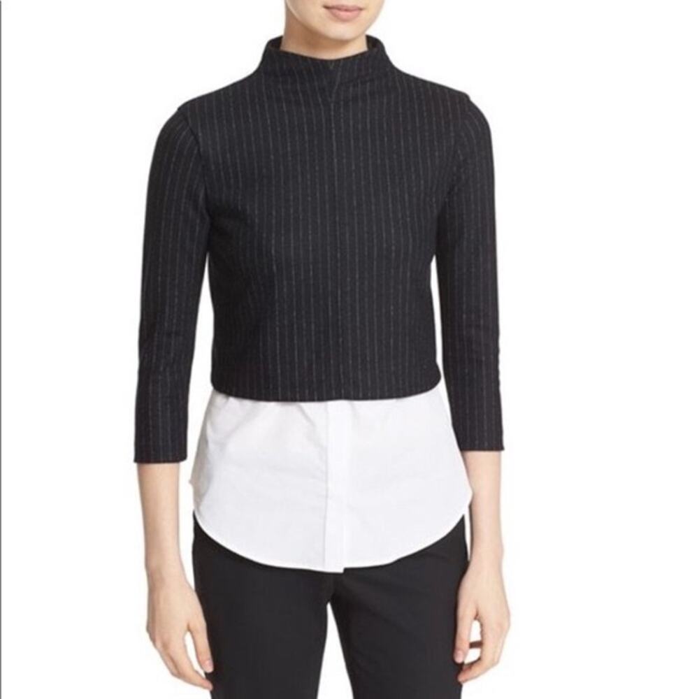 Theory Melbourne Gracila Pinstripe Layered Top